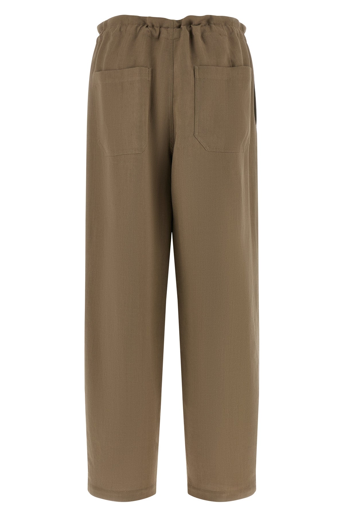 tailored track viscose and linen fluid twill pants