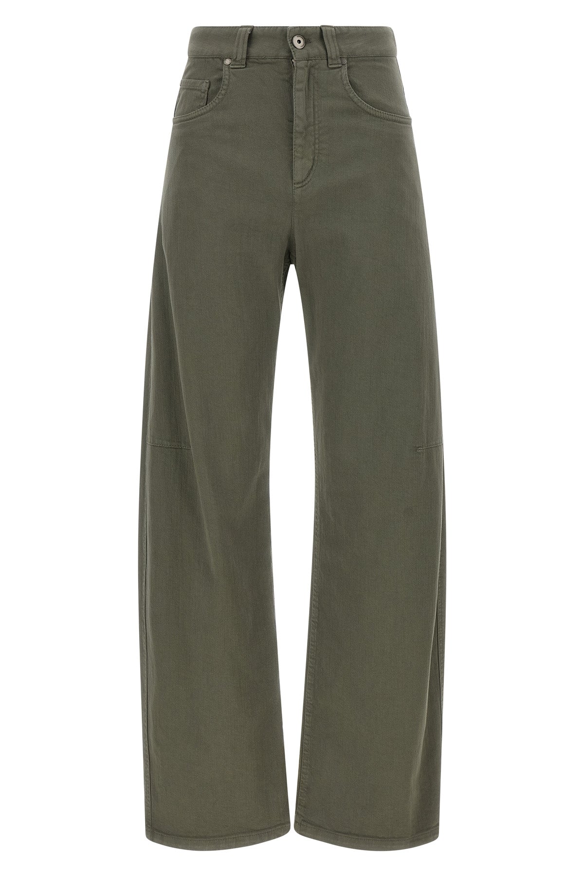brunello cucinelli stretch cotton jeans define a wide-leg silhouette