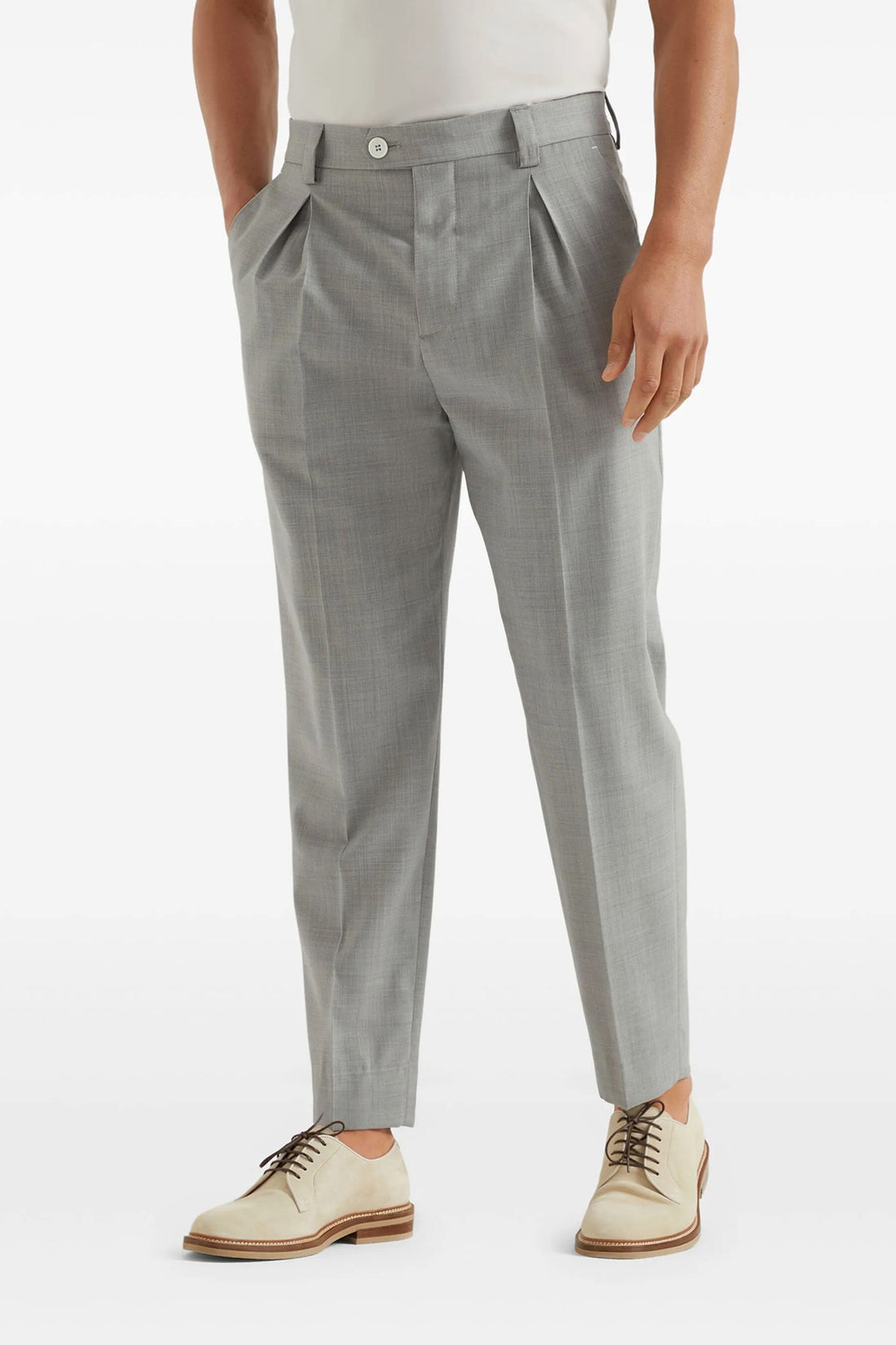 BRUNELLO CUCINELLI 46 virgin wool dynamic canvas trousers