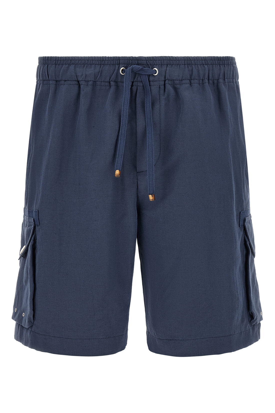 BRUNELLO CUCINELLI 46 cargo bermuda shorts in flamed cotton and linen drill