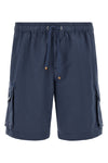 cargo bermuda shorts in flamed cotton and linen drill