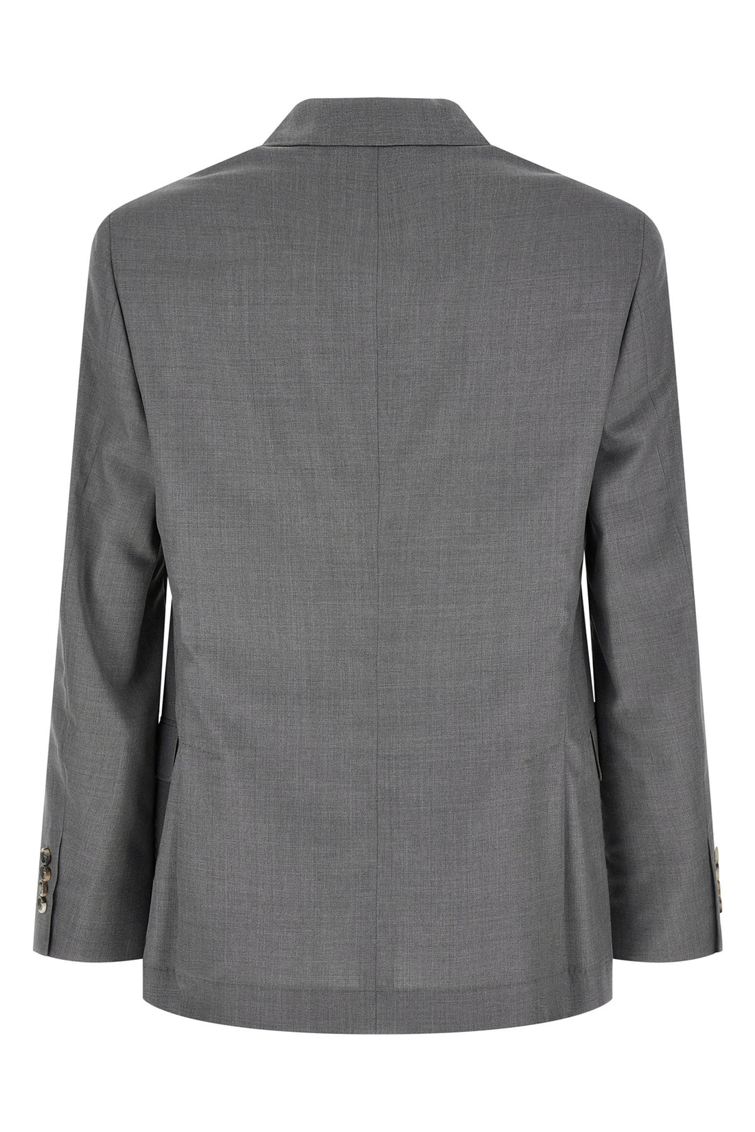 BRUNELLO CUCINELLI 52 light virgin wool and silk hopsack blazer