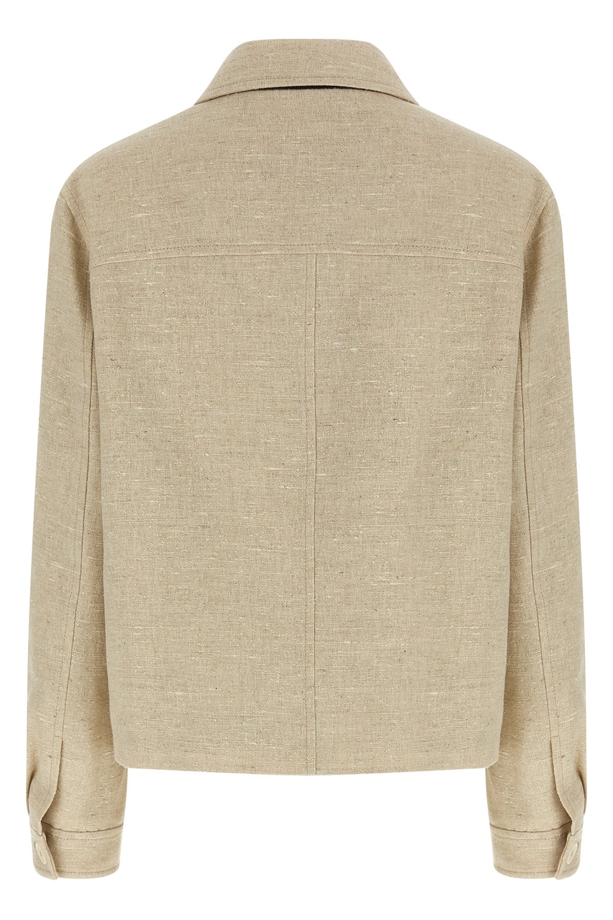 double-breasted jacket in linen and silk blend
