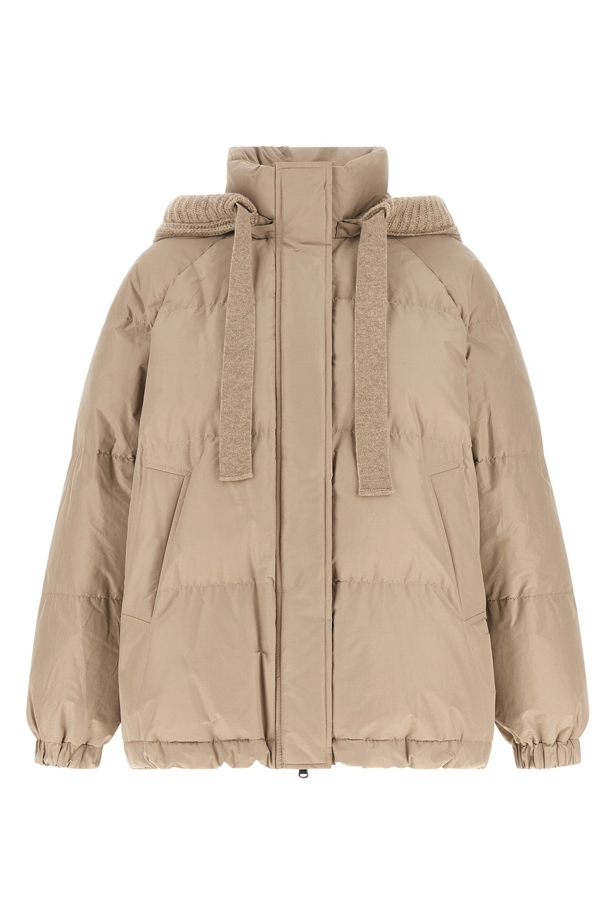 the brunello cucinelli down jacket redefines the volumes of outerwear through a