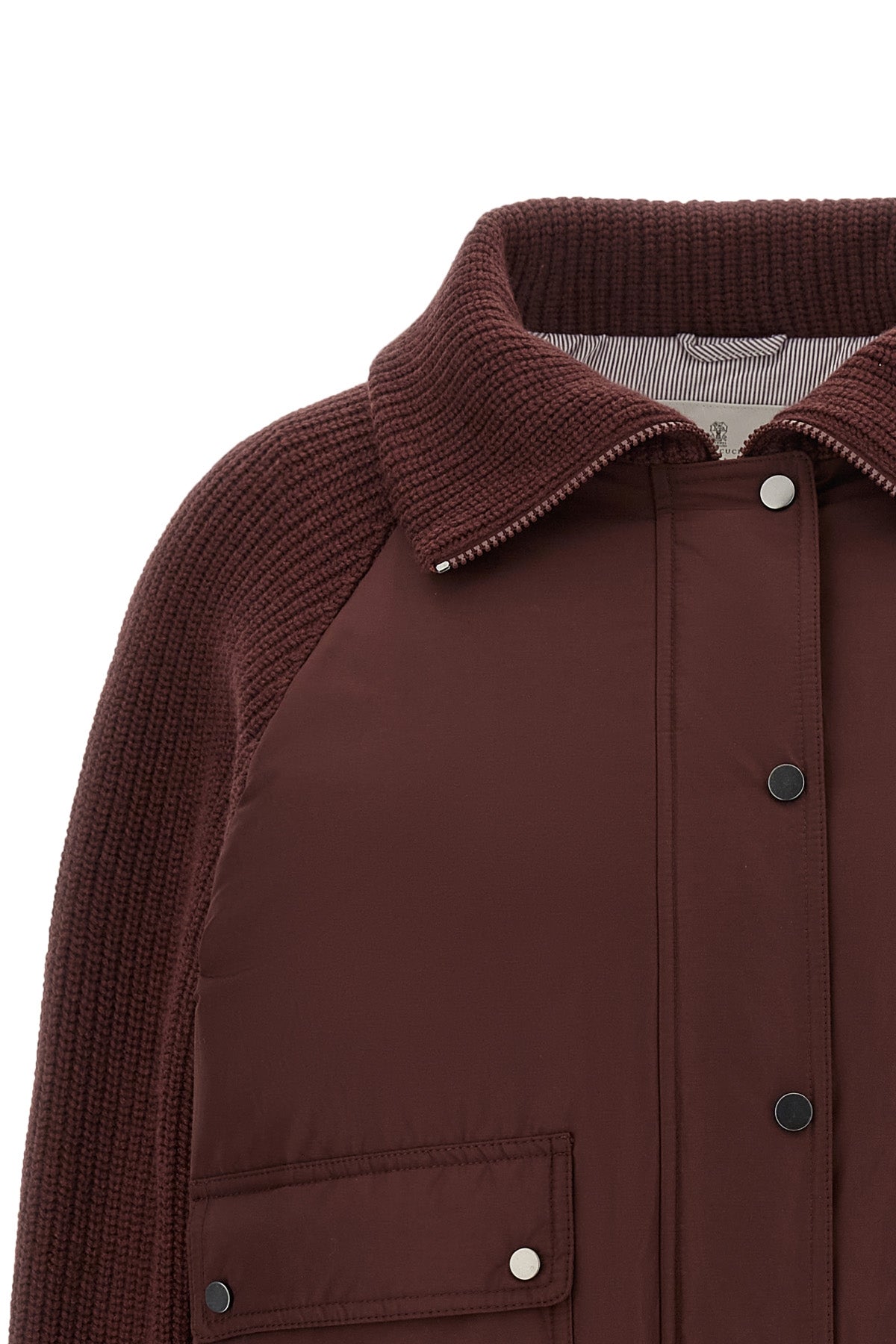 the brunello cucinelli quilt jacket in techno cotton taffeta