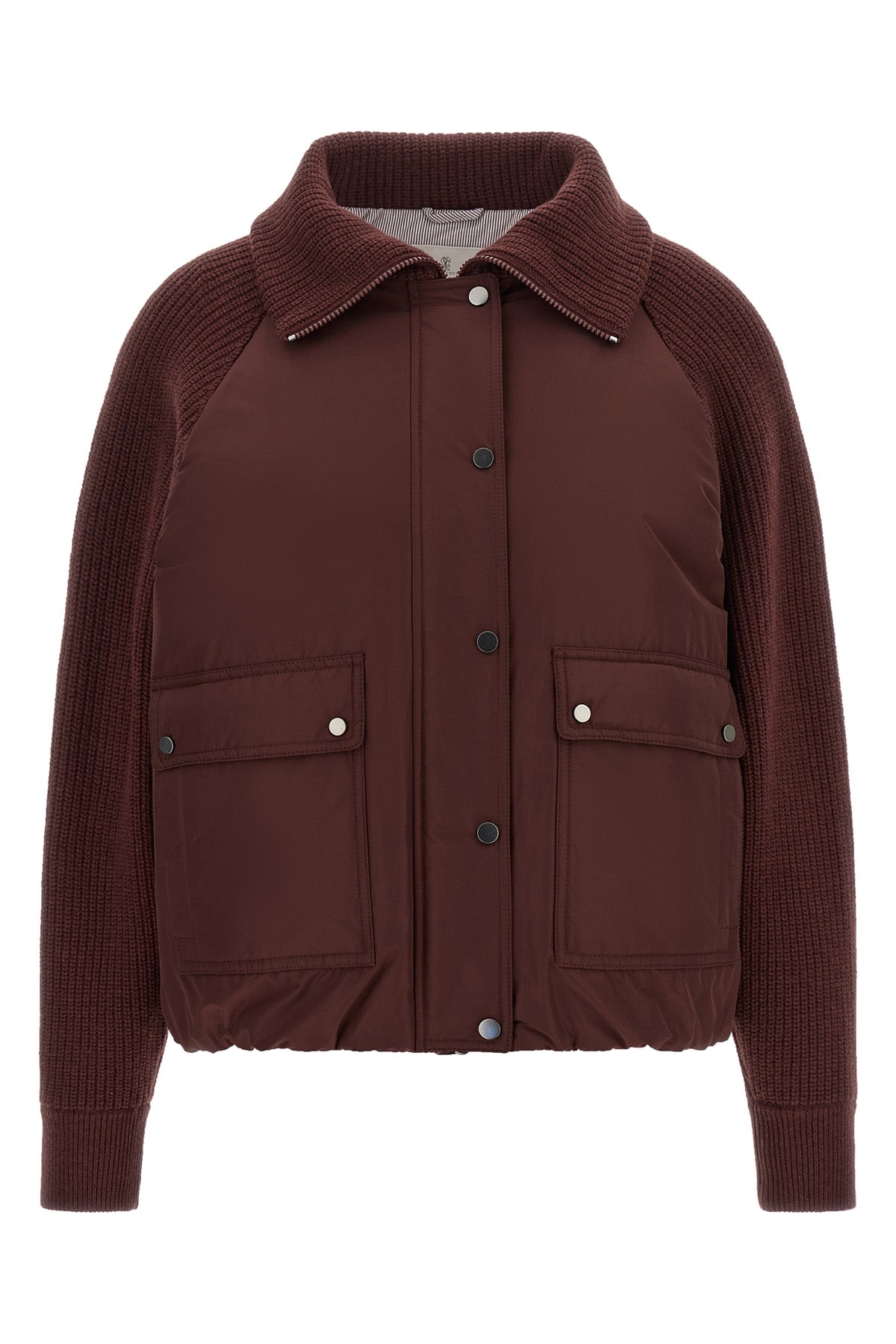 the brunello cucinelli quilt jacket in techno cotton taffeta