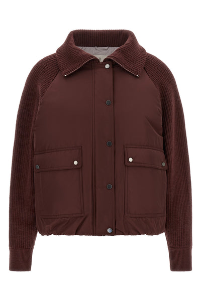 the brunello cucinelli quilt jacket in techno cotton taffeta