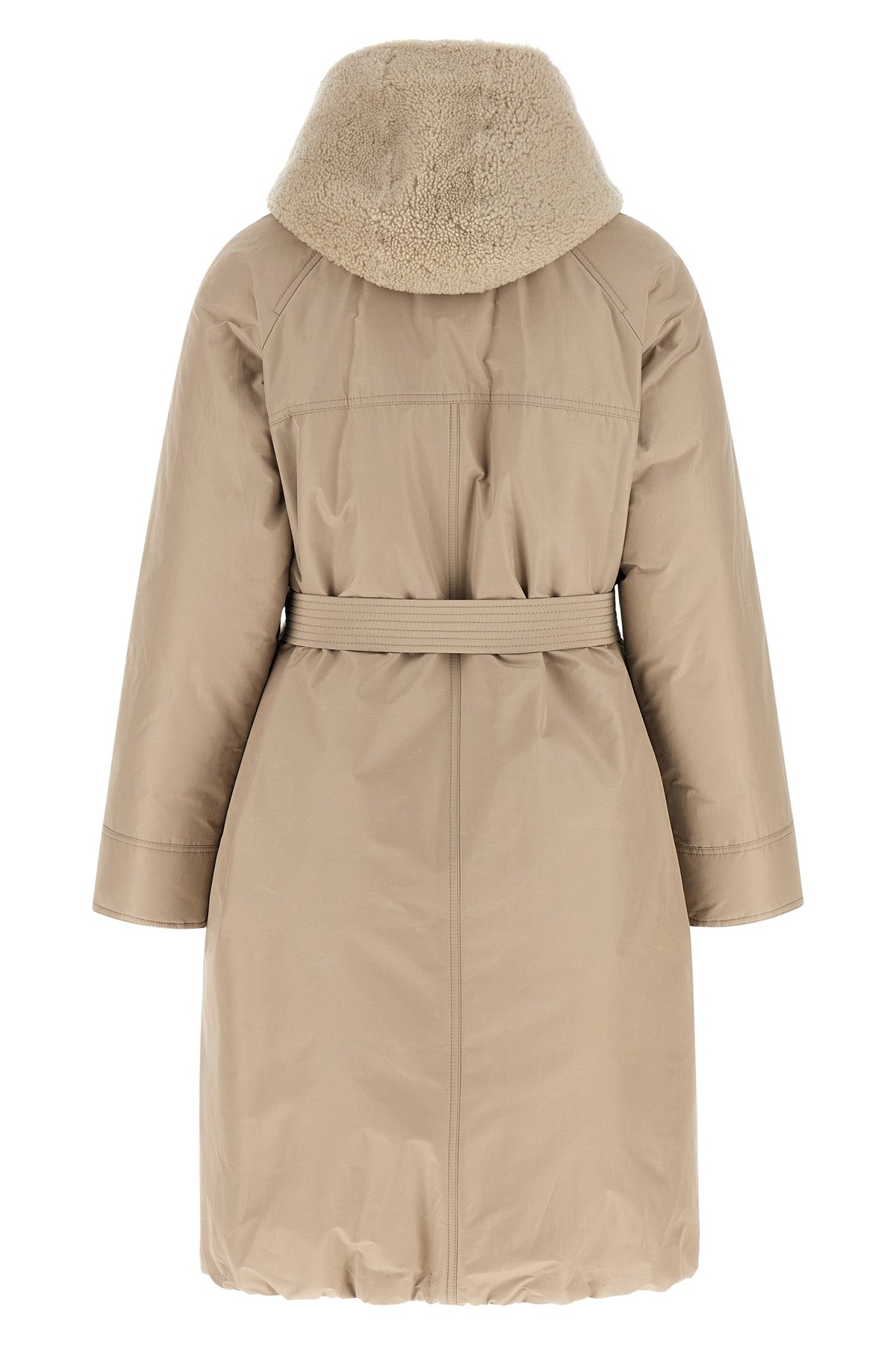the long brunello cucinelli down jacket redefines the volumes of outerwear throu