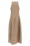 long dress in linen sparkling twill woven