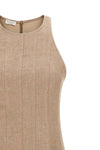 long dress in linen sparkling twill woven