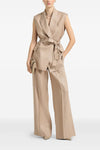 loose pleated pants in sparkling linen twill