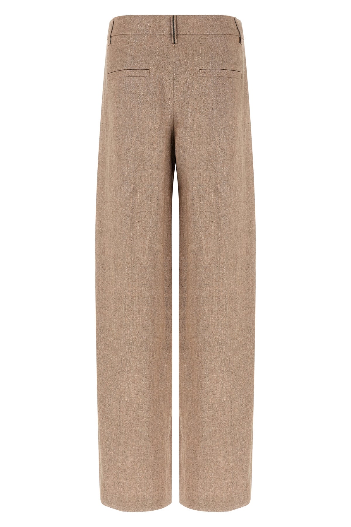 loose pleated pants in sparkling linen twill