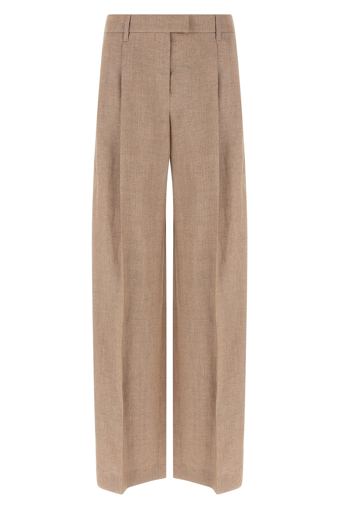 BRUNELLO CUCINELLI 42 loose pleated pants in sparkling linen twill