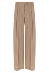 loose pleated pants in sparkling linen twill