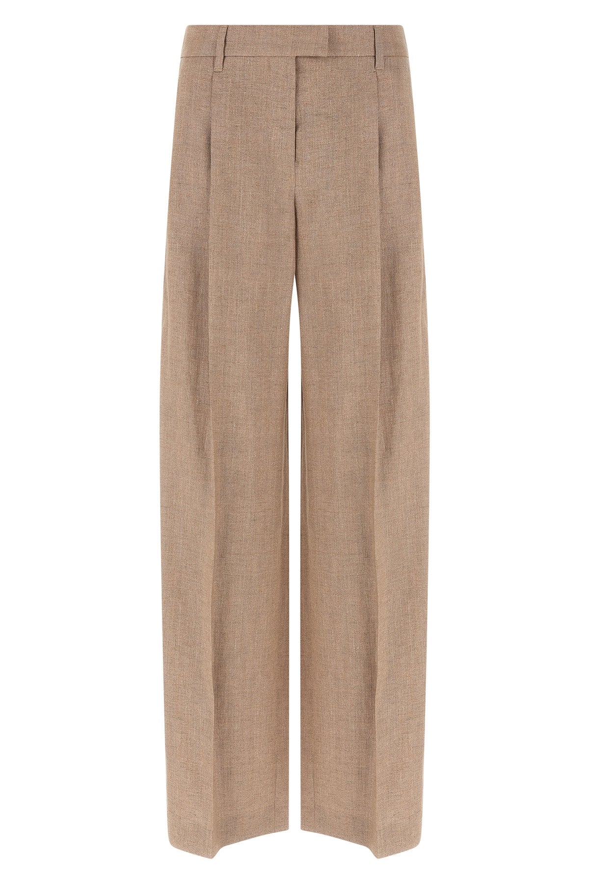 loose pleated pants in sparkling linen twill
