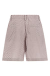 baggy striped cotton blend shorts