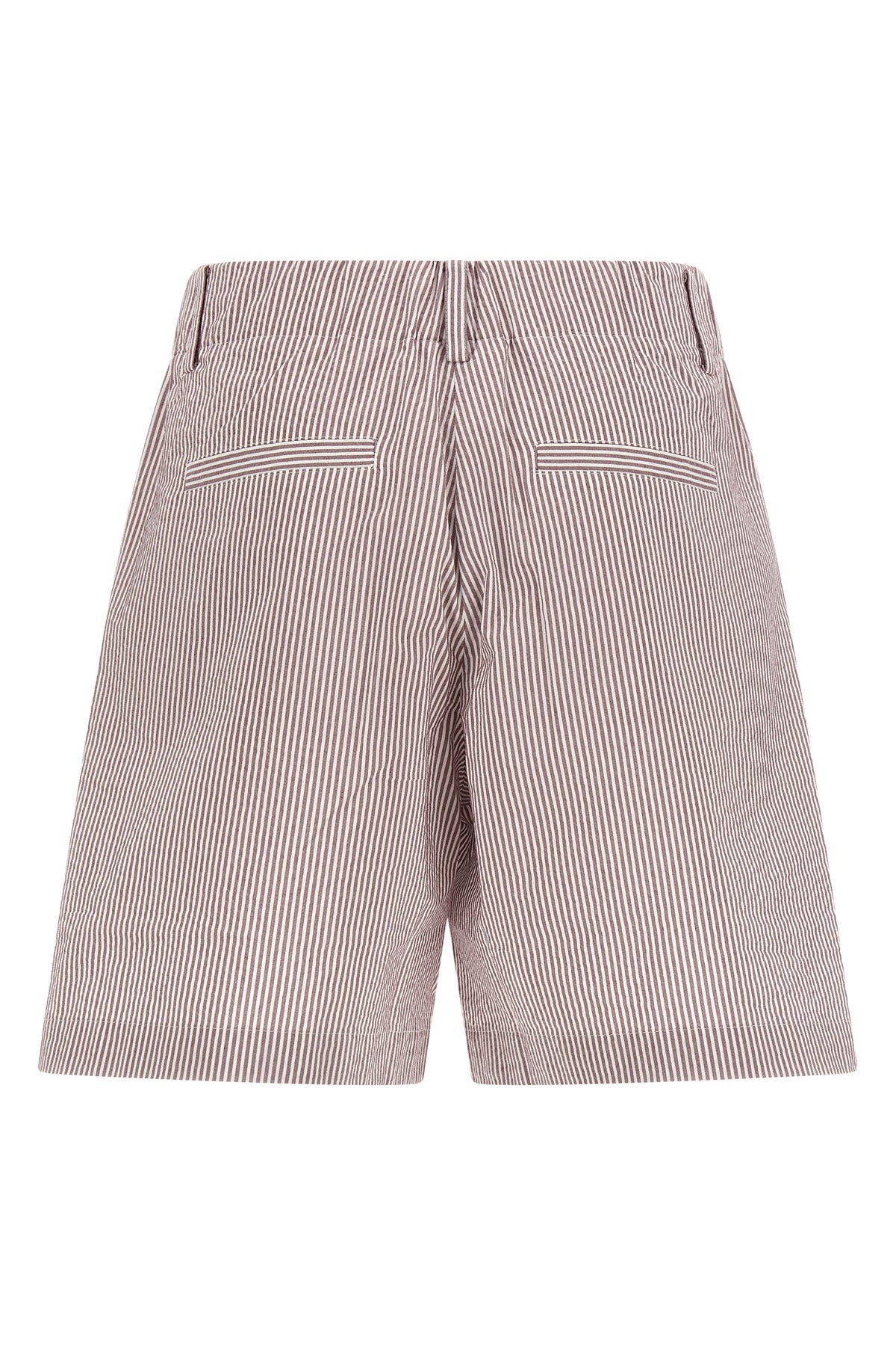 baggy striped cotton blend shorts