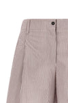 baggy striped cotton blend shorts