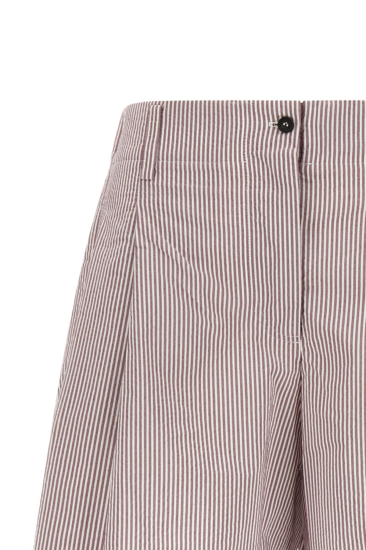 baggy striped cotton blend shorts