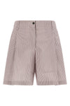 baggy striped cotton blend shorts