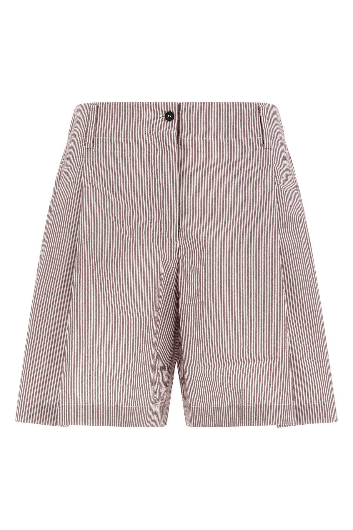baggy striped cotton blend shorts