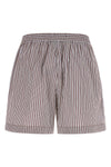 pyjama shorts in cotton poplin and striped silk