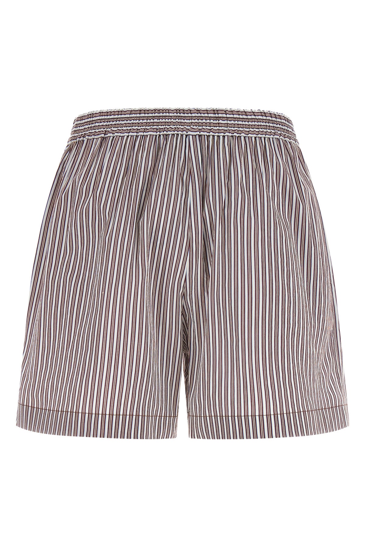 pyjama shorts in cotton poplin and striped silk