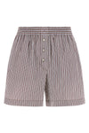 pyjama shorts in cotton poplin and striped silk