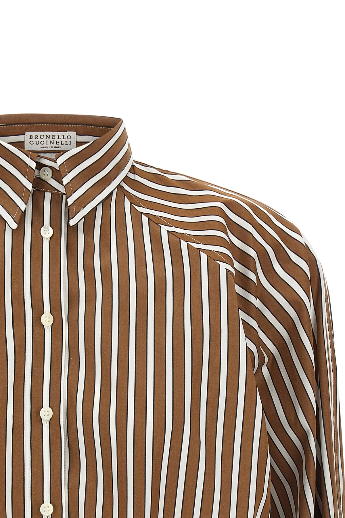 shadow striped cotton poplin shirt