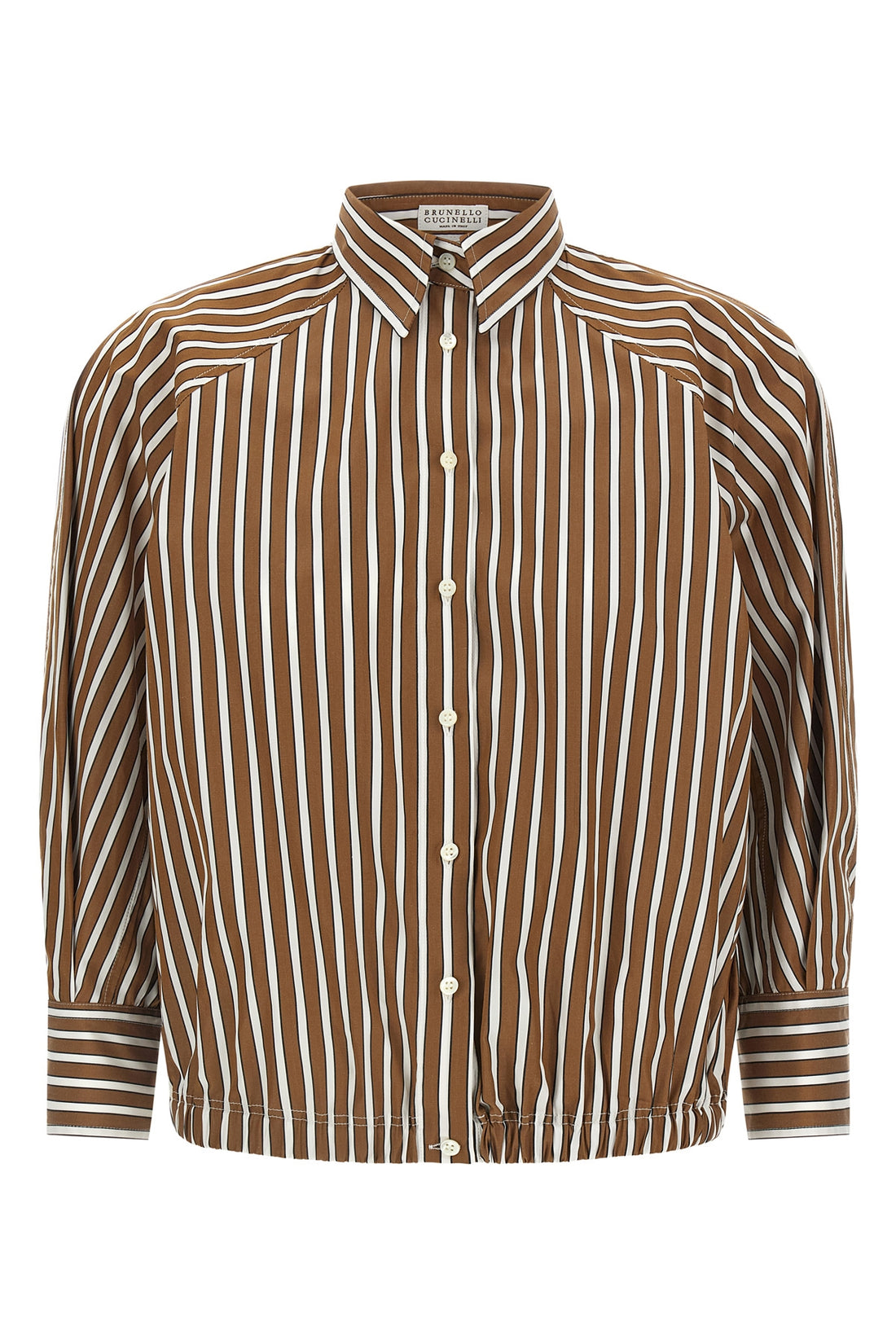 BRUNELLO CUCINELLI M shadow striped cotton poplin shirt