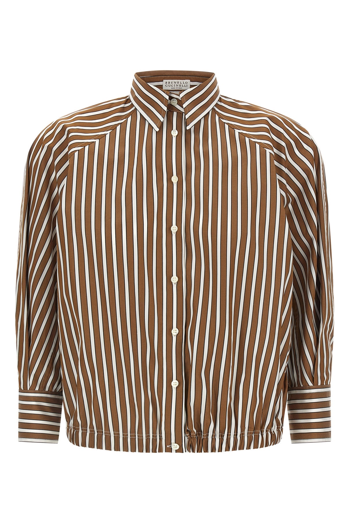 shadow striped cotton poplin shirt