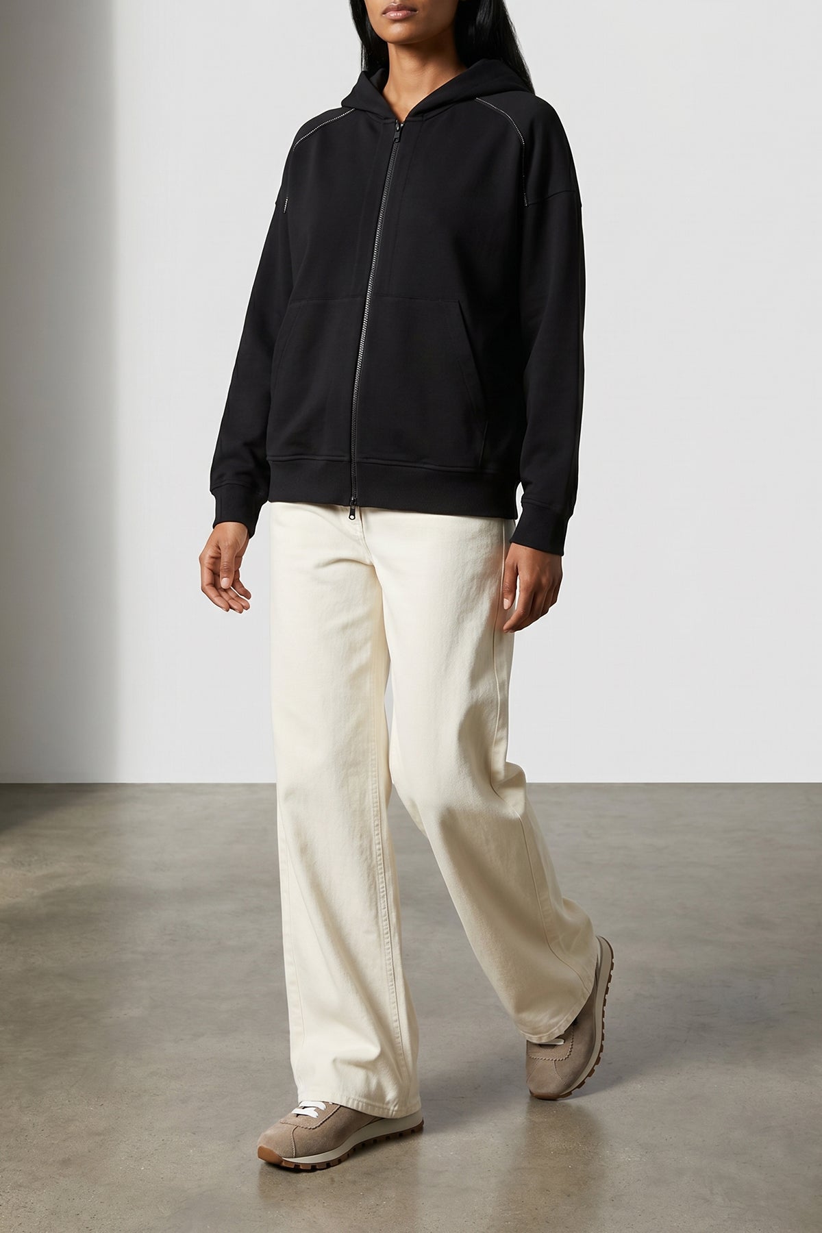 lightweight stretch cotton hoodie