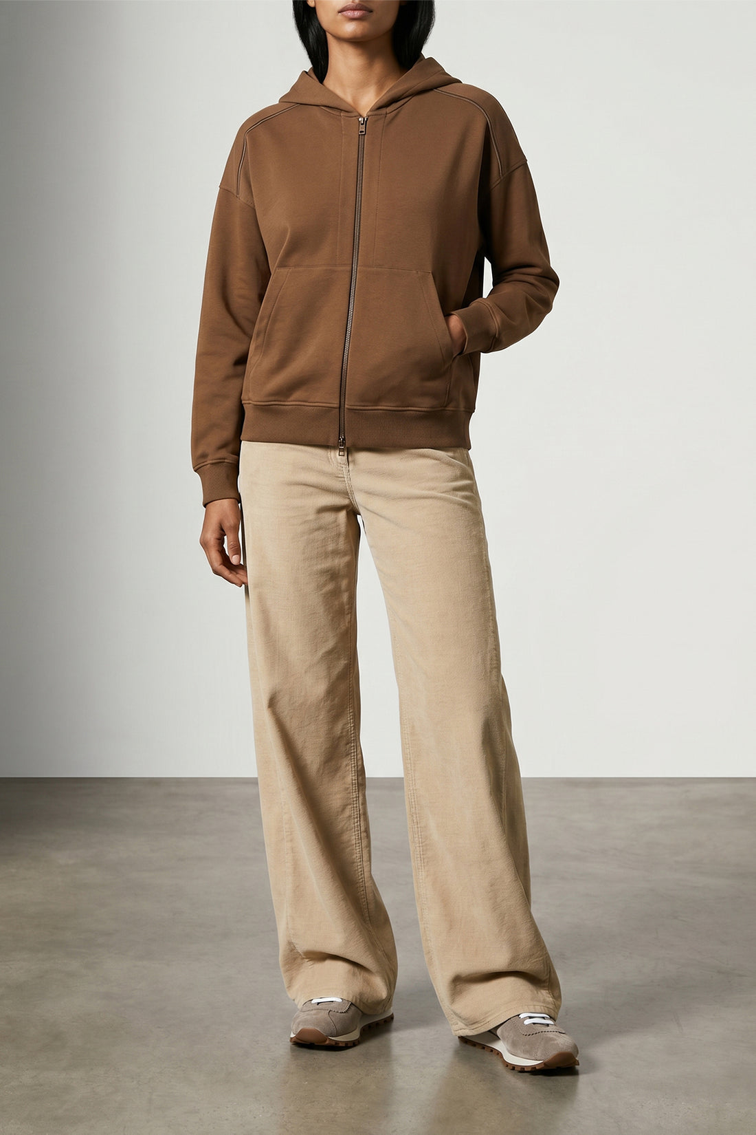 BRUNELLO CUCINELLI L lightweight stretch cotton hoodie