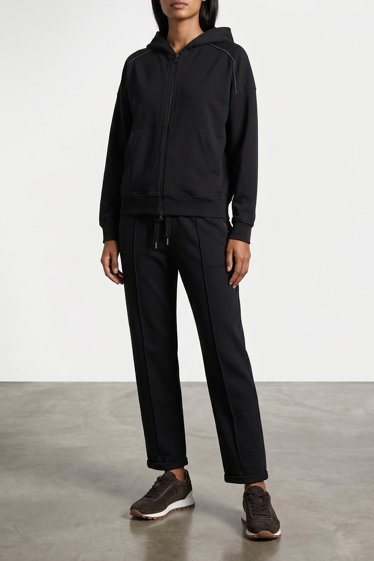 track joggers in light stretch cotton sweatshirt