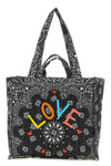 medium cabas quilted and padded cotton shopping bag