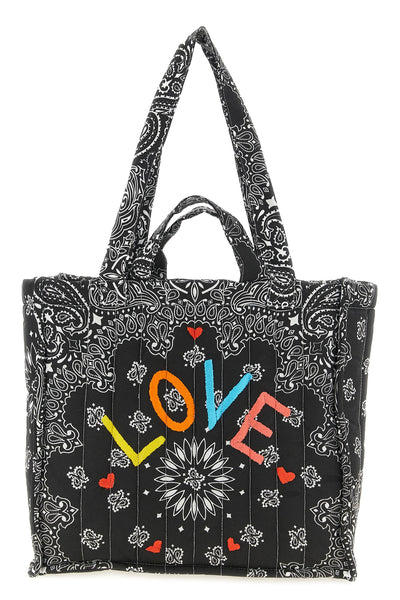 medium cabas quilted and padded cotton shopping bag