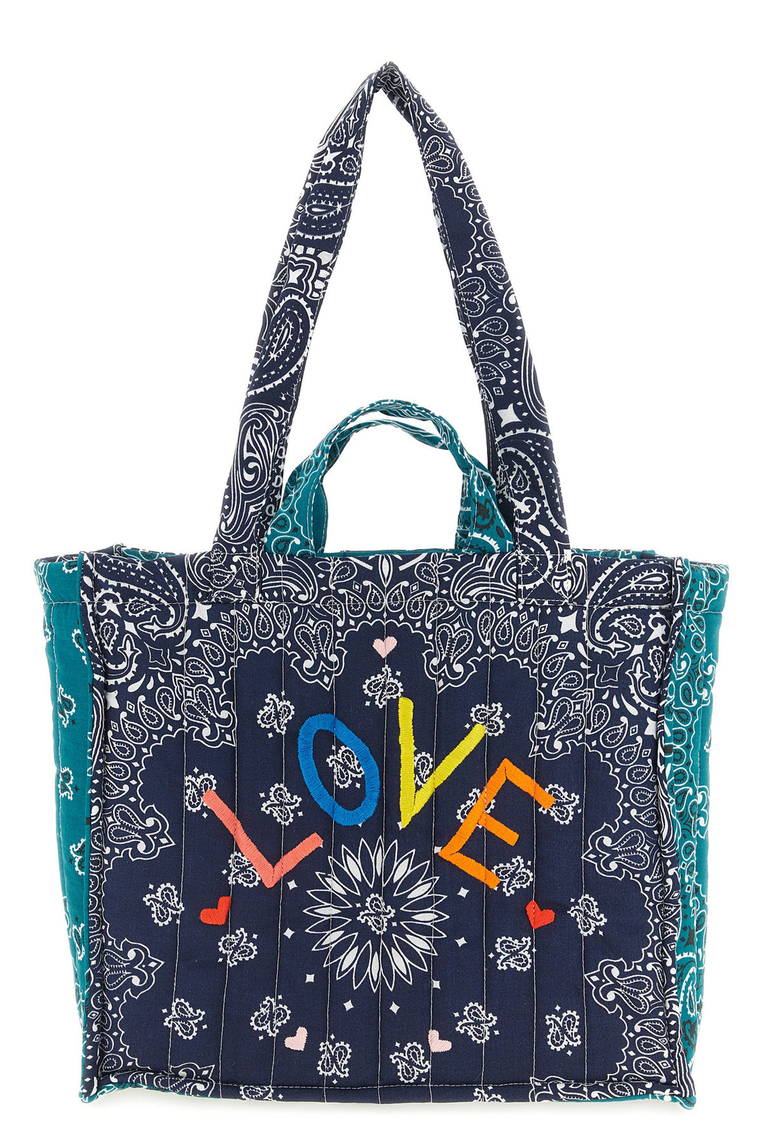 CALL IT BY YOUR NAME OS medium cabas quilted and padded cotton shopping bag