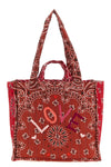 medium cabas quilted and padded cotton shopping bag