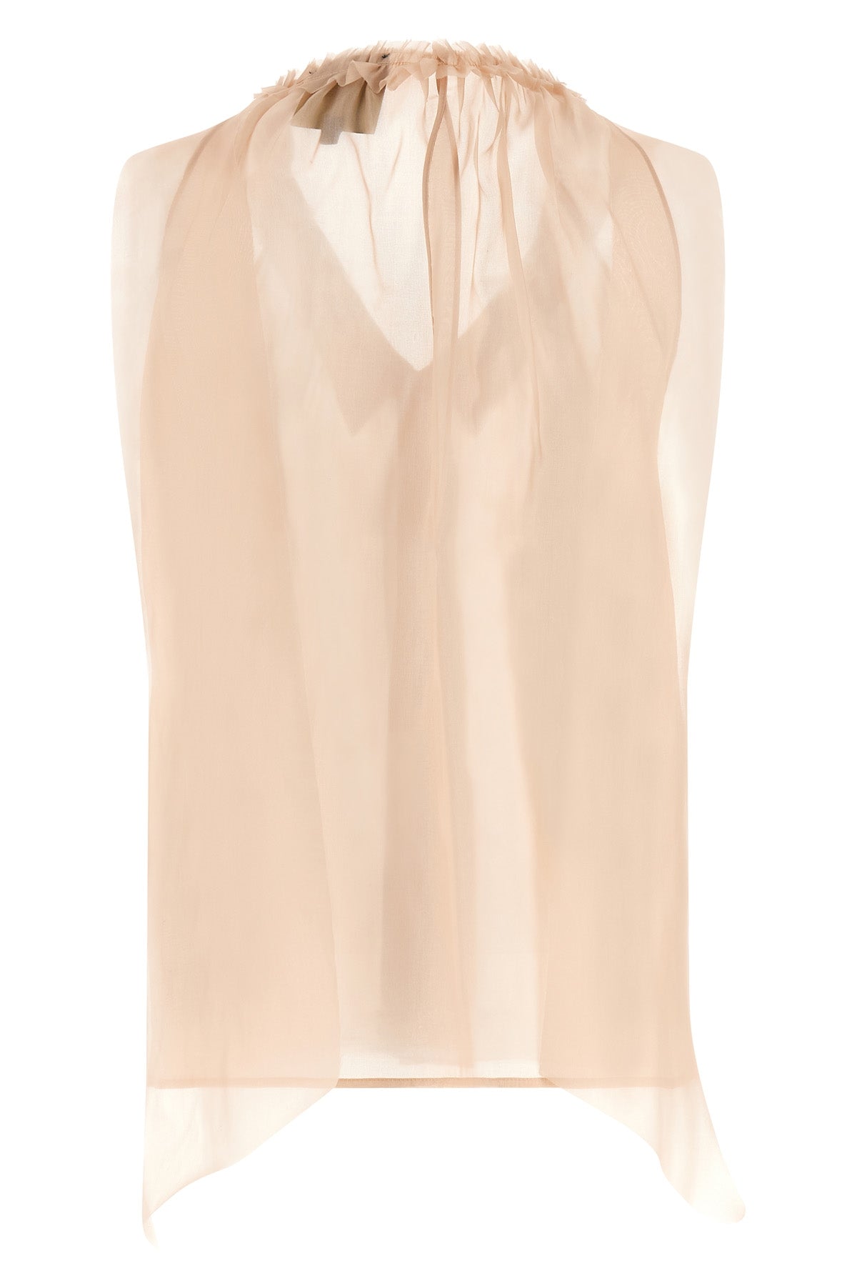 brooks semi-transparent silk top