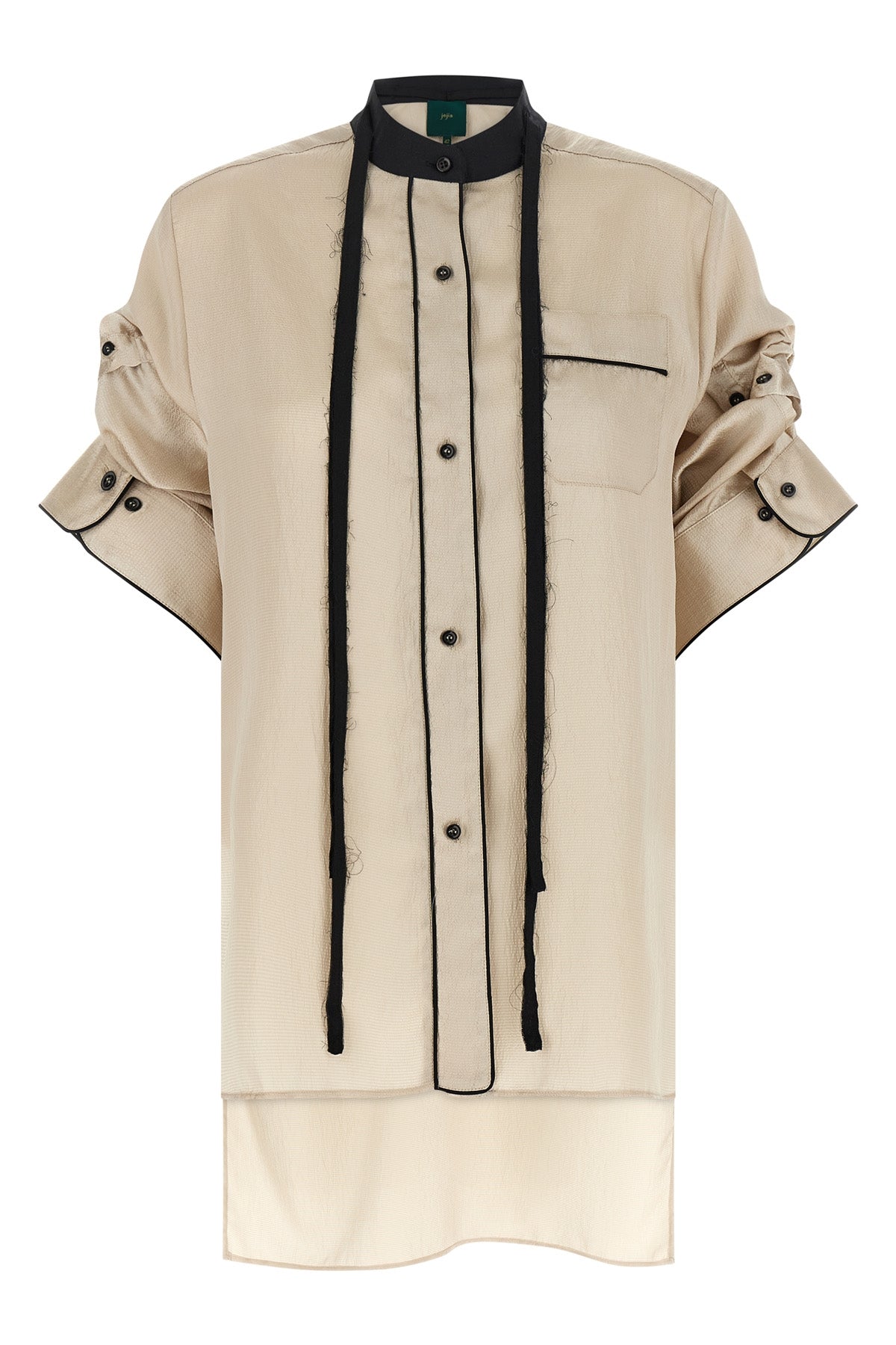 berta shirt in crinkled satin-effect fabric