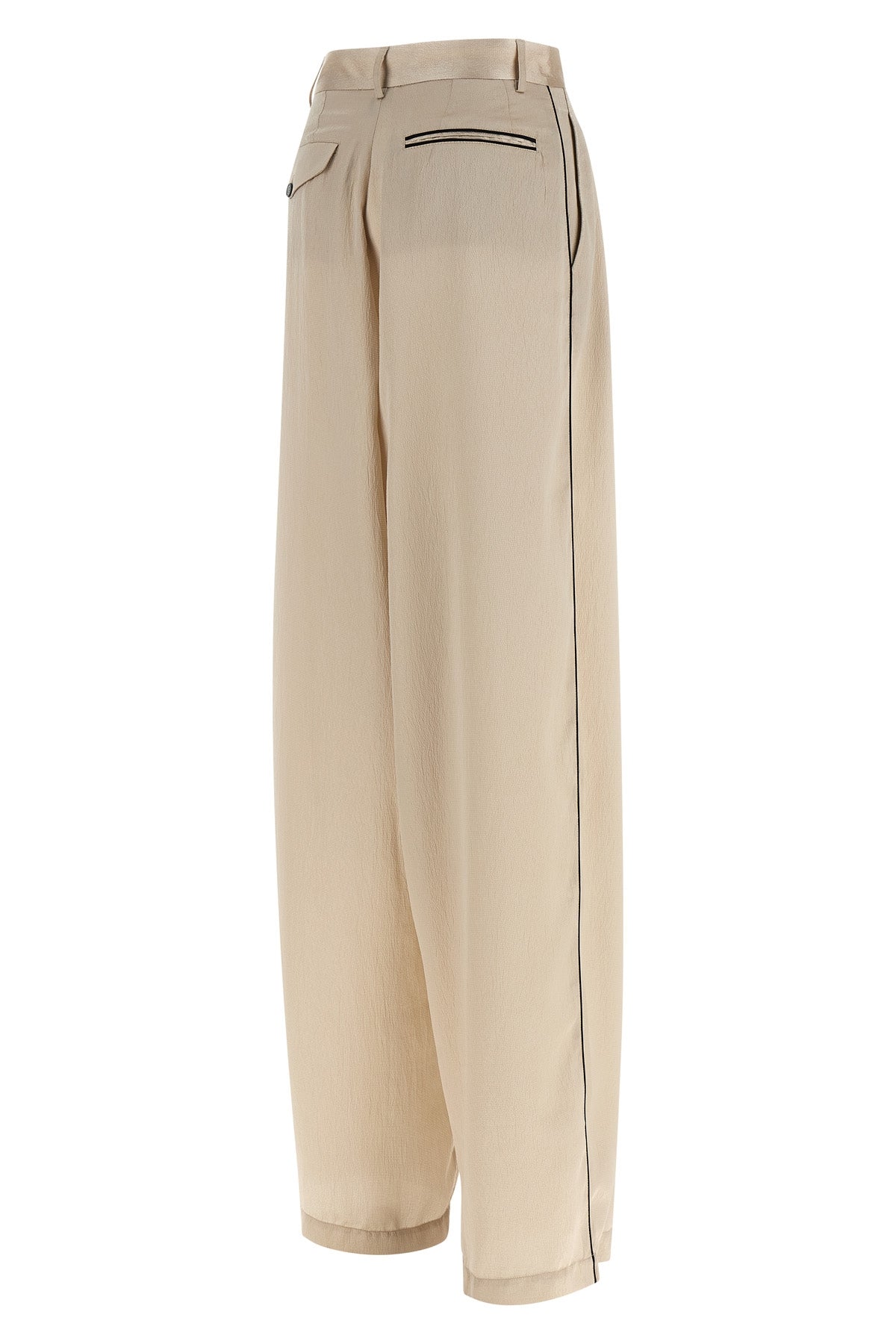 elsa crinkled satin-effect fabric pants