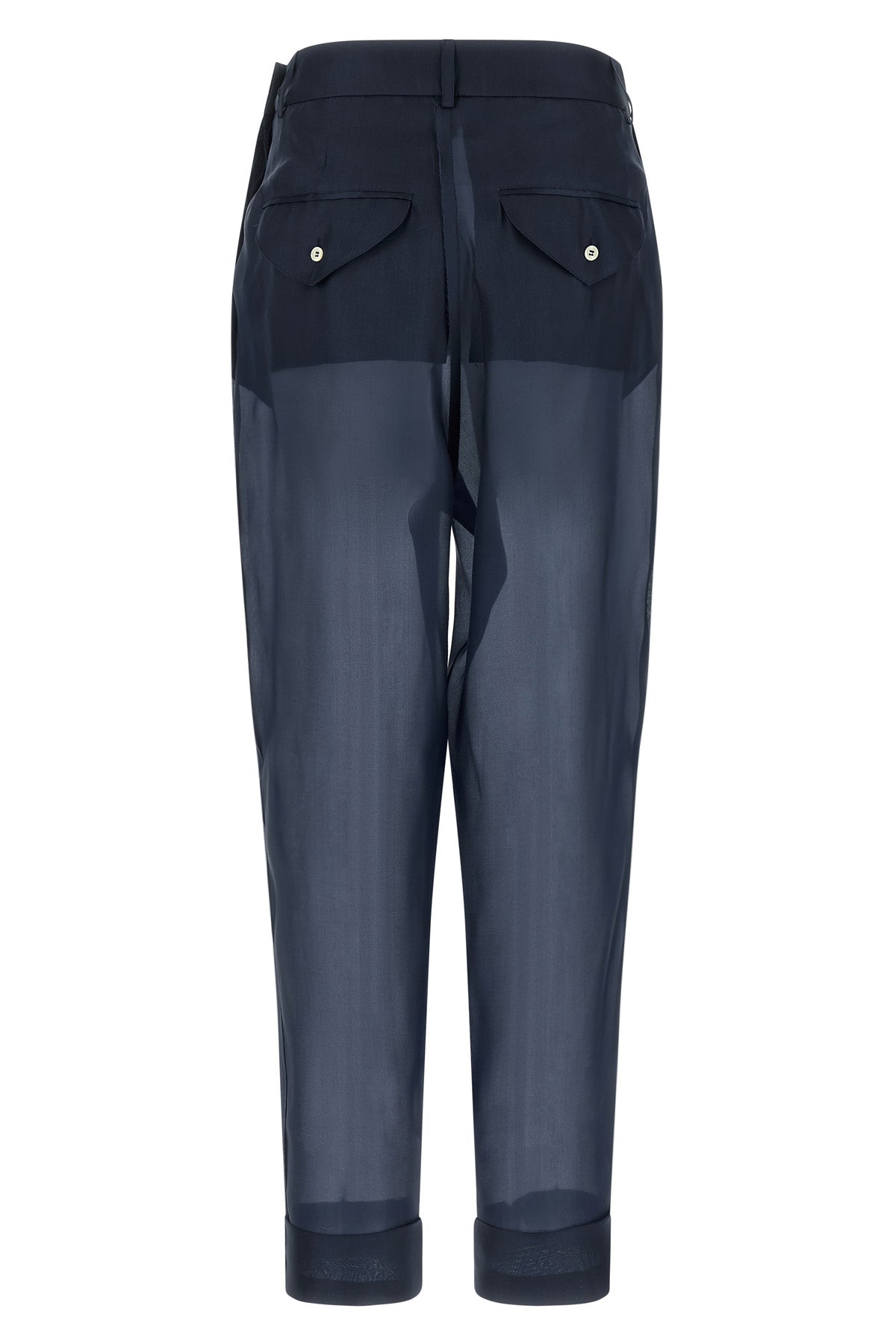 giulio semi-transparent silk trousers