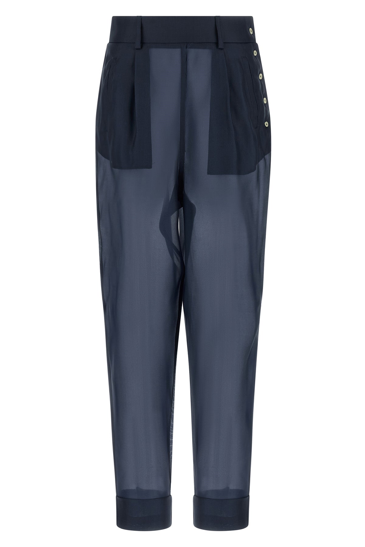 giulio semi-transparent silk trousers