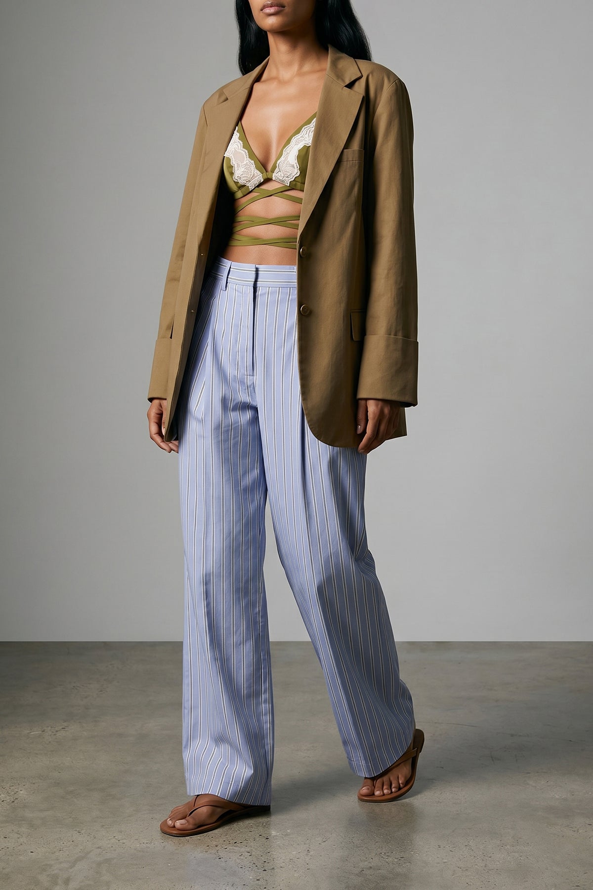 birkin single-breasted deconstructed cotton blazer