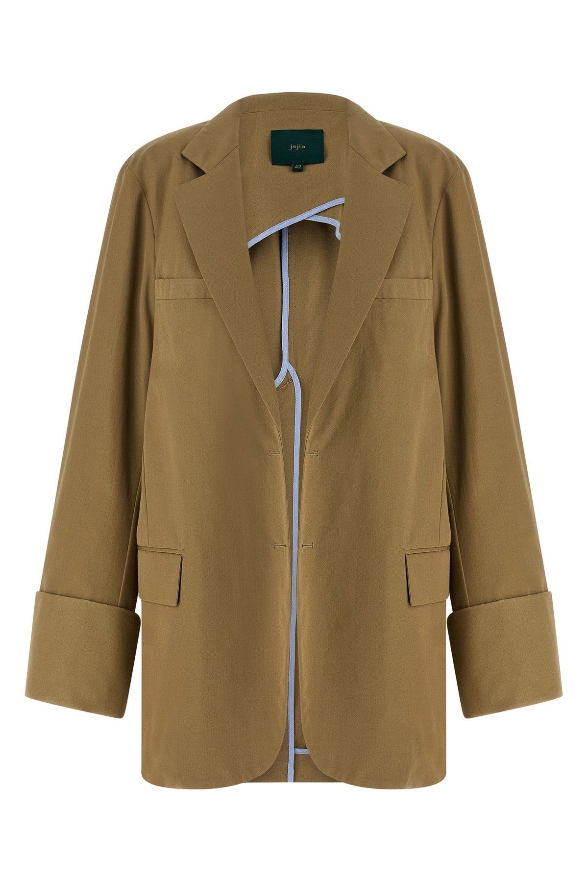 birkin single-breasted deconstructed cotton blazer
