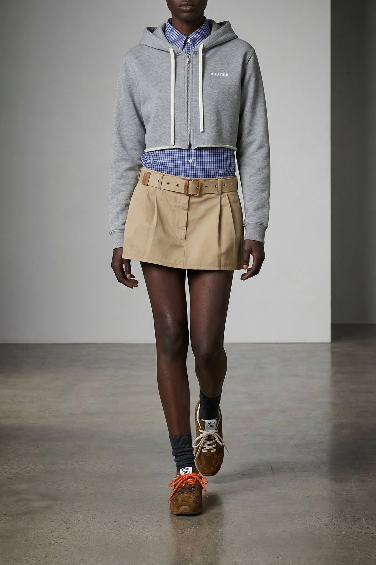 gauze mélange cotton hoodie