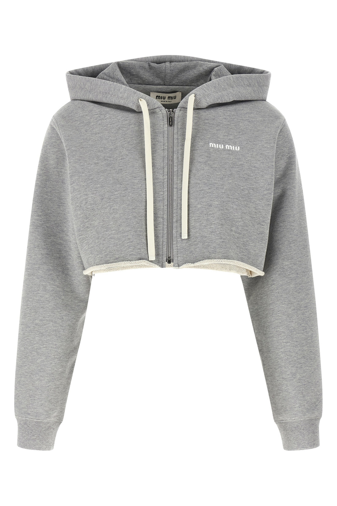MIU MIU M gauze mélange cotton hoodie