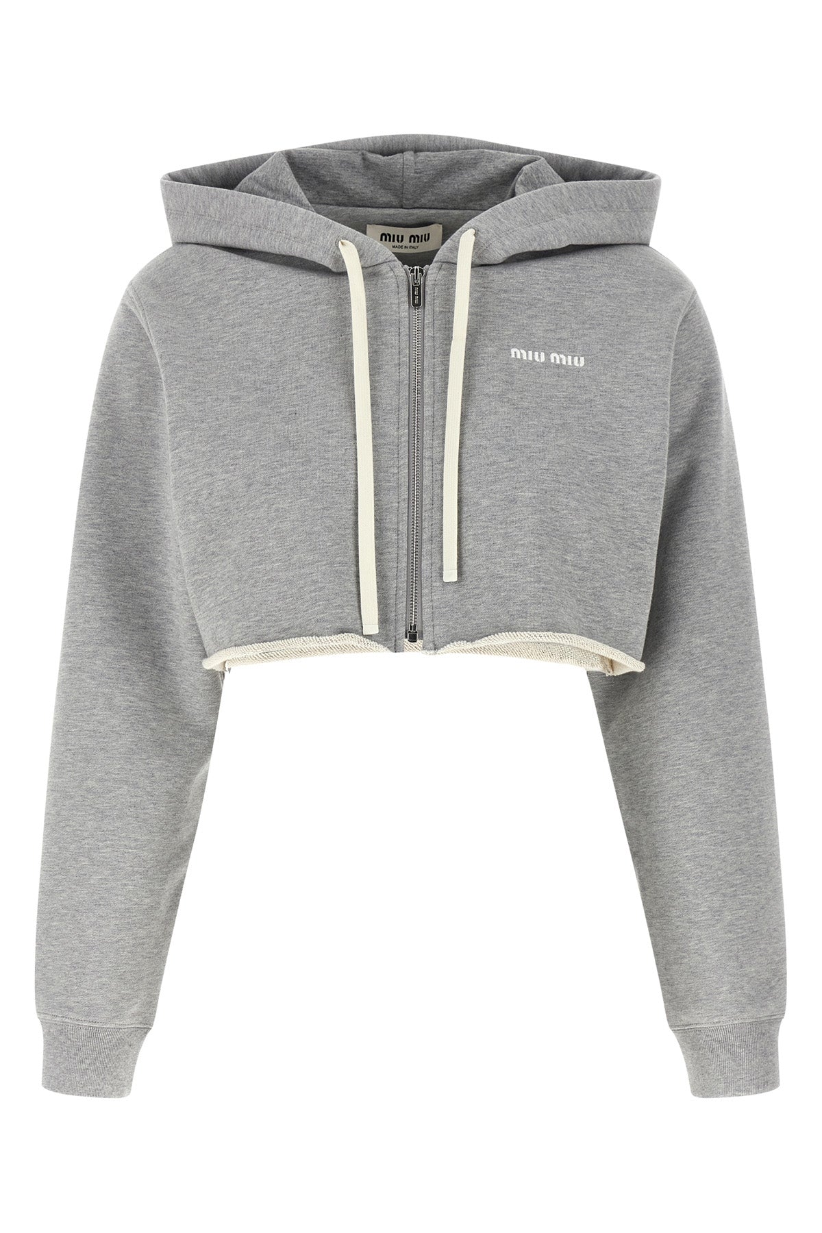 gauze mélange cotton hoodie