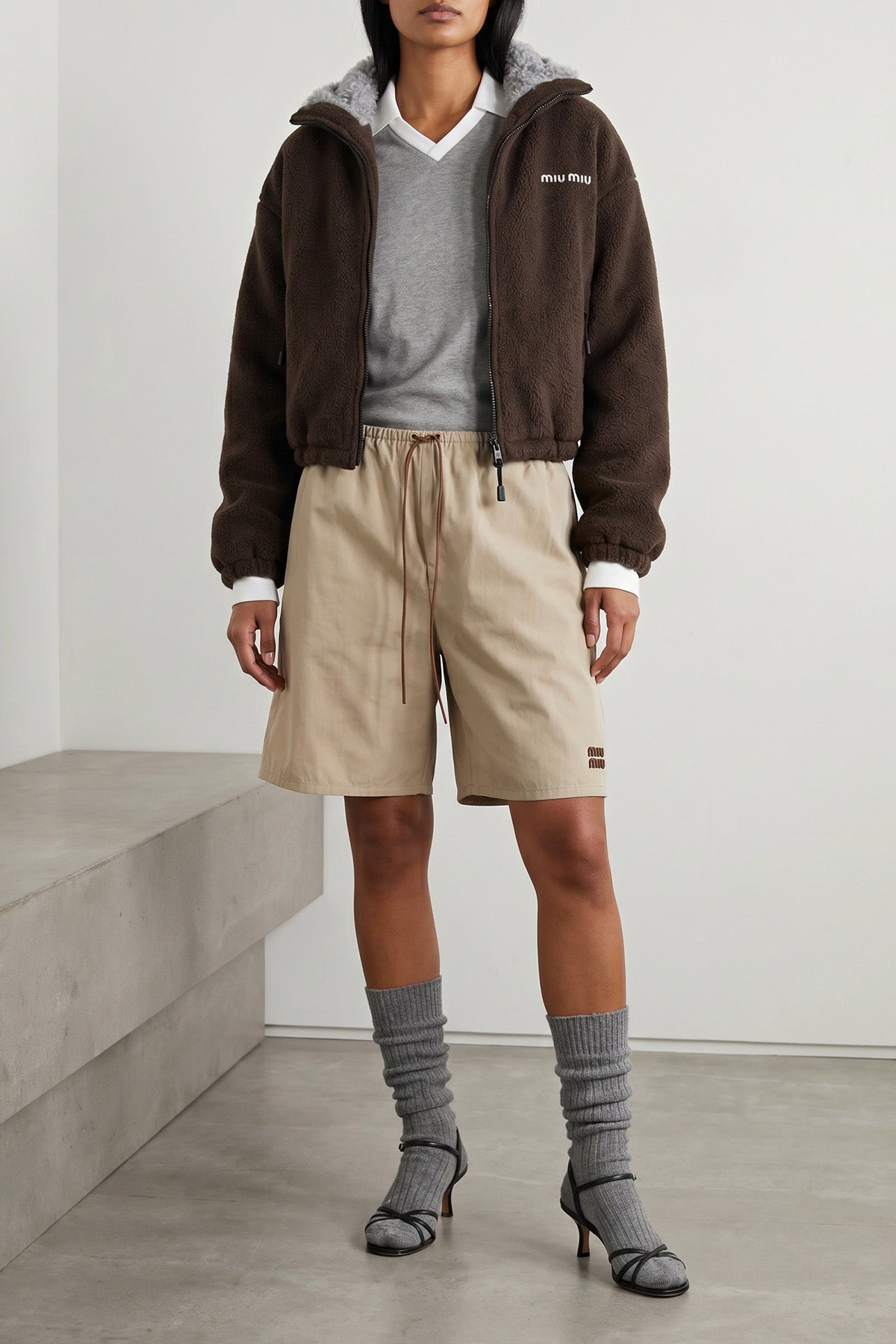 mélange cotton jersey polo shirt