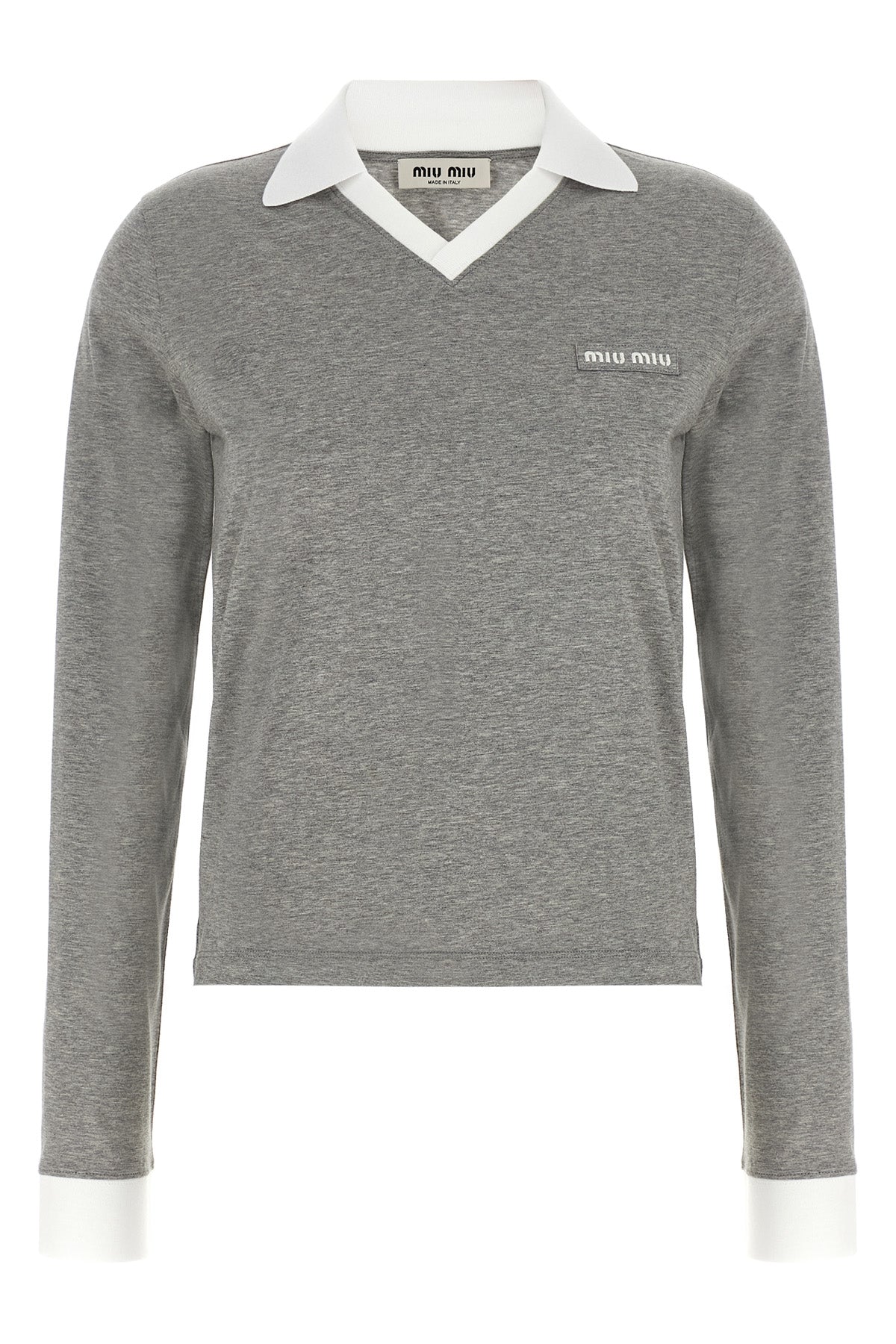 mélange cotton jersey polo shirt